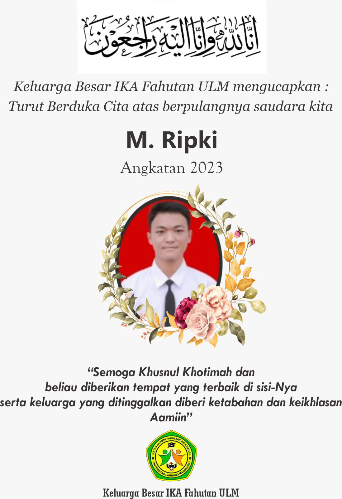 Berita duka an. M.RIFKI